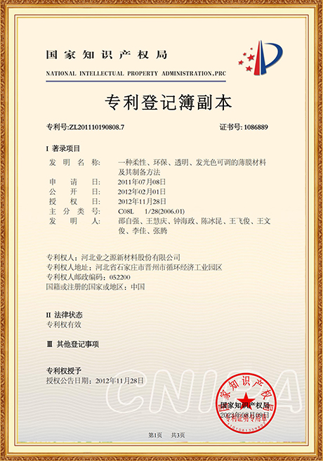 Certificate Of Honor